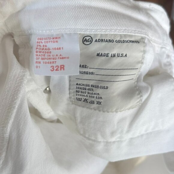 AG Adriano Goldschmied • The Club Well Fitted White Jeans Size 32R - Picture 13 of 14